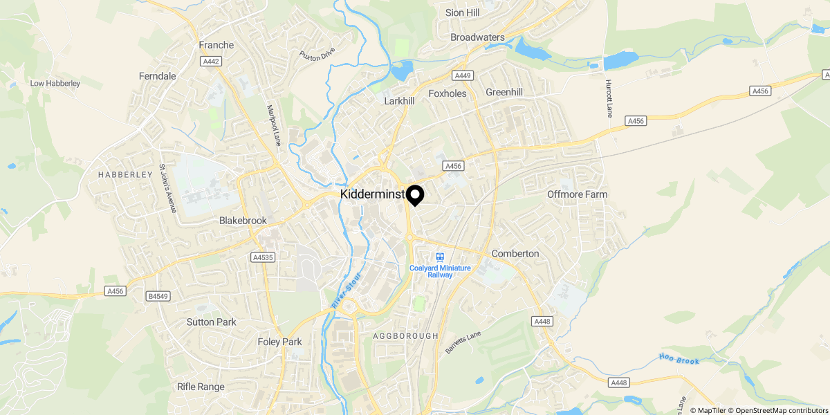 Approximate location of Findon Street, Kidderminster, DY10 1PU