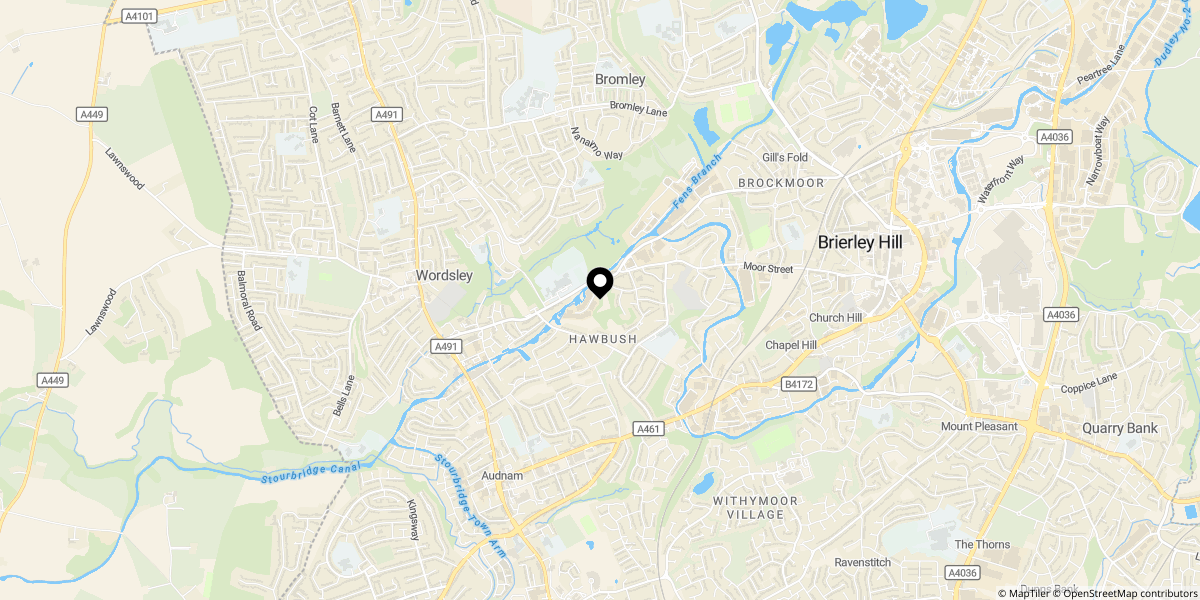 Approximate location of Ellis Avenue, Brierley Hill, DY5 3PD