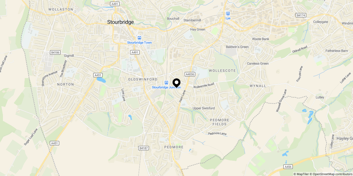 Approximate location of Doctors Hill, Pedmore, Stourbridge, DY9 0YE
