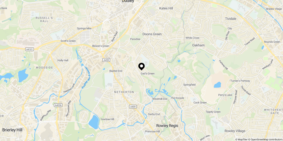 Approximate location of Dalston Close, Dudley DY2 8HR