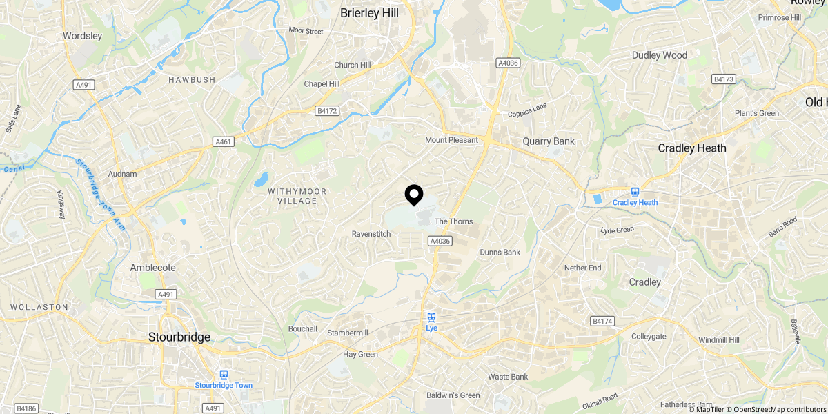 Approximate location of Stockwell Avenue, Quarry Bank, Brierley Hill, DY5 2NS