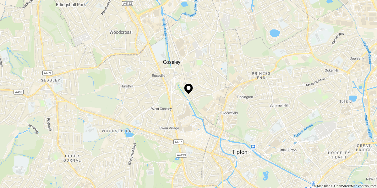 Approximate location of Milton Road, Bilston, WV14 8HZ
