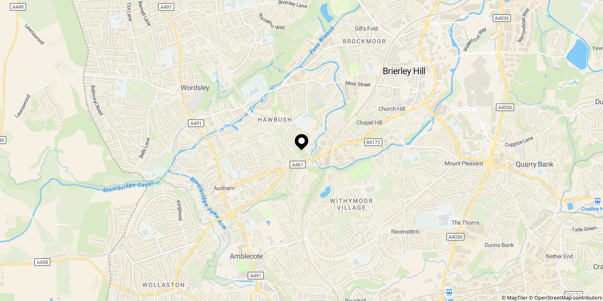 Approximate location of Brythill Drive, Brierley Hill, DY5 3LU