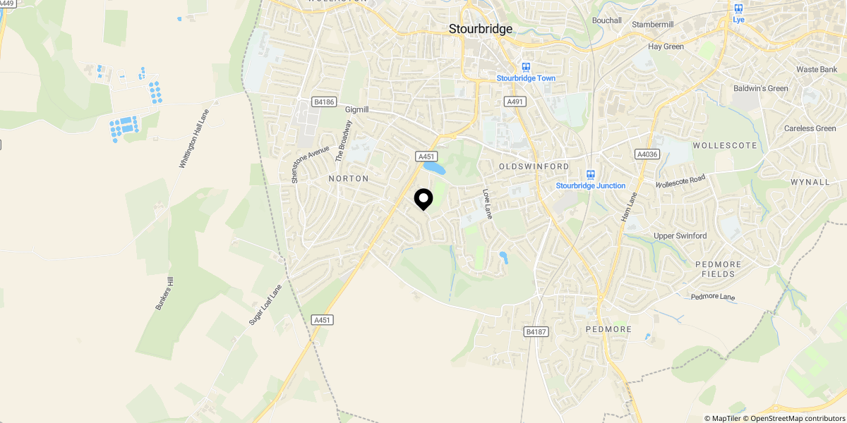Approximate location of Beech Road, Norton, Stourbridge, DY8 2AS