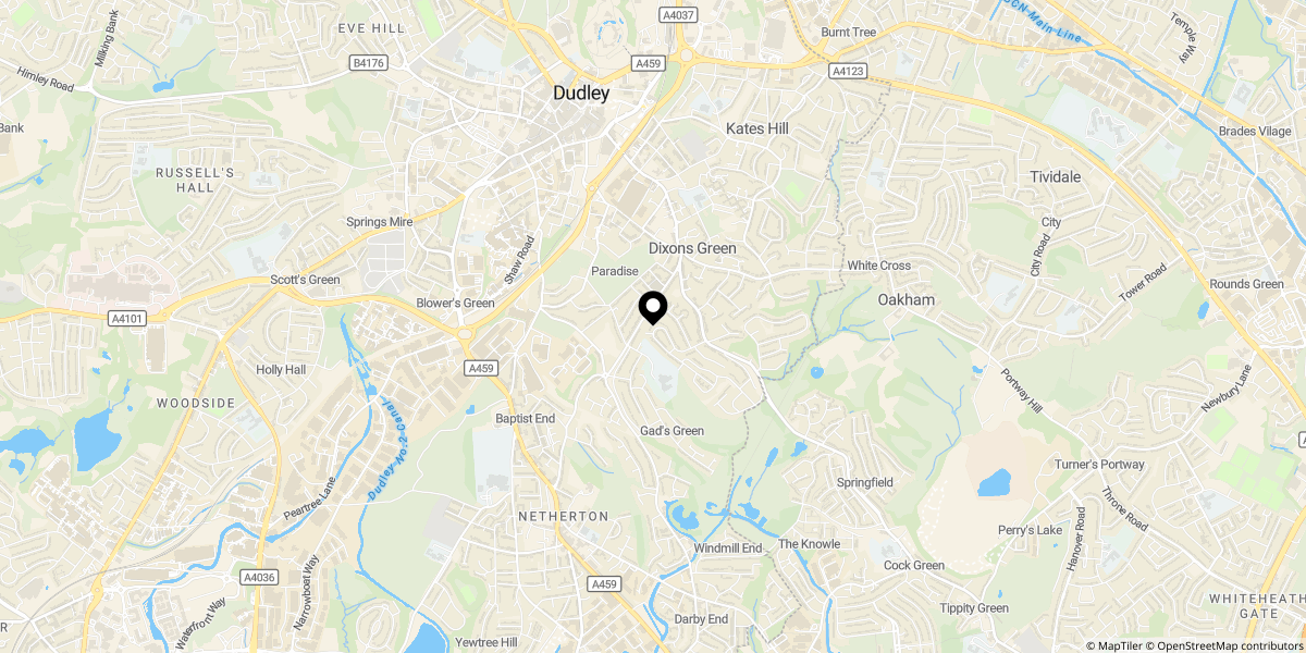 Approximate location of Grainger Street, Dudley, DY2 8LG