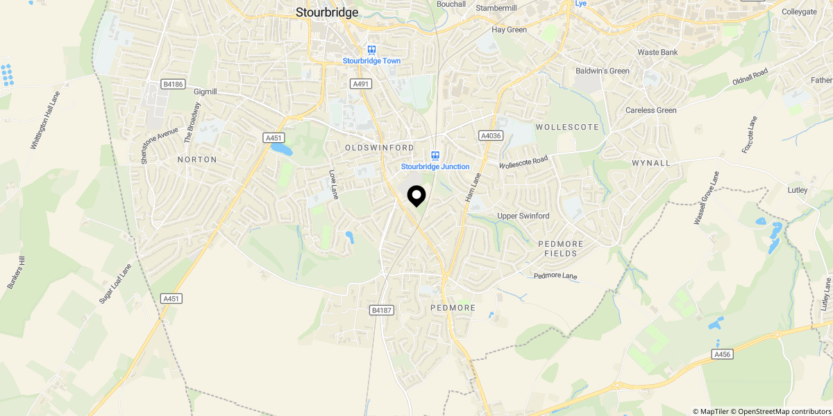 Approximate location of Hagley Road, Oldswinford, Stourbridge, DY8 2JN